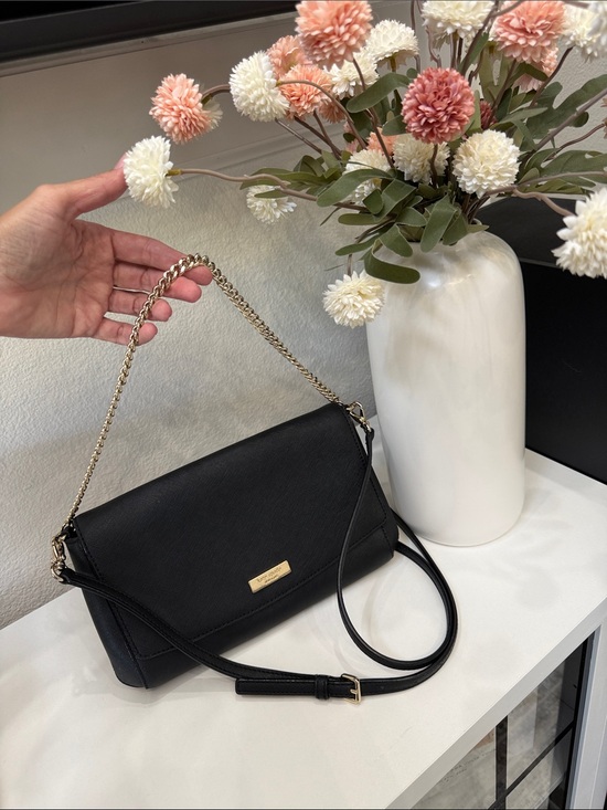 kate spade Handbags - Kate Spade Black Crossbody Shoulder Bag with Gold Chain Handle Strap